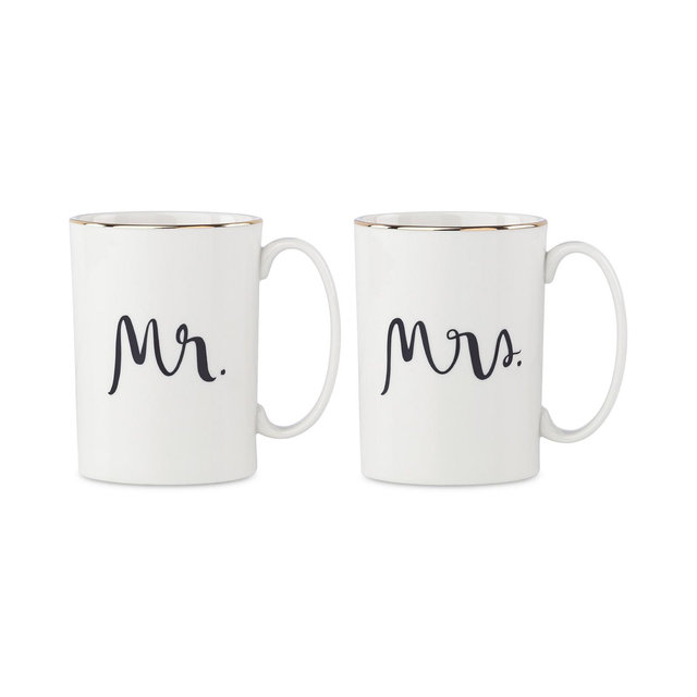 kate spade new york Bridal Party Mr. & Mrs. Mugs, Set of 2