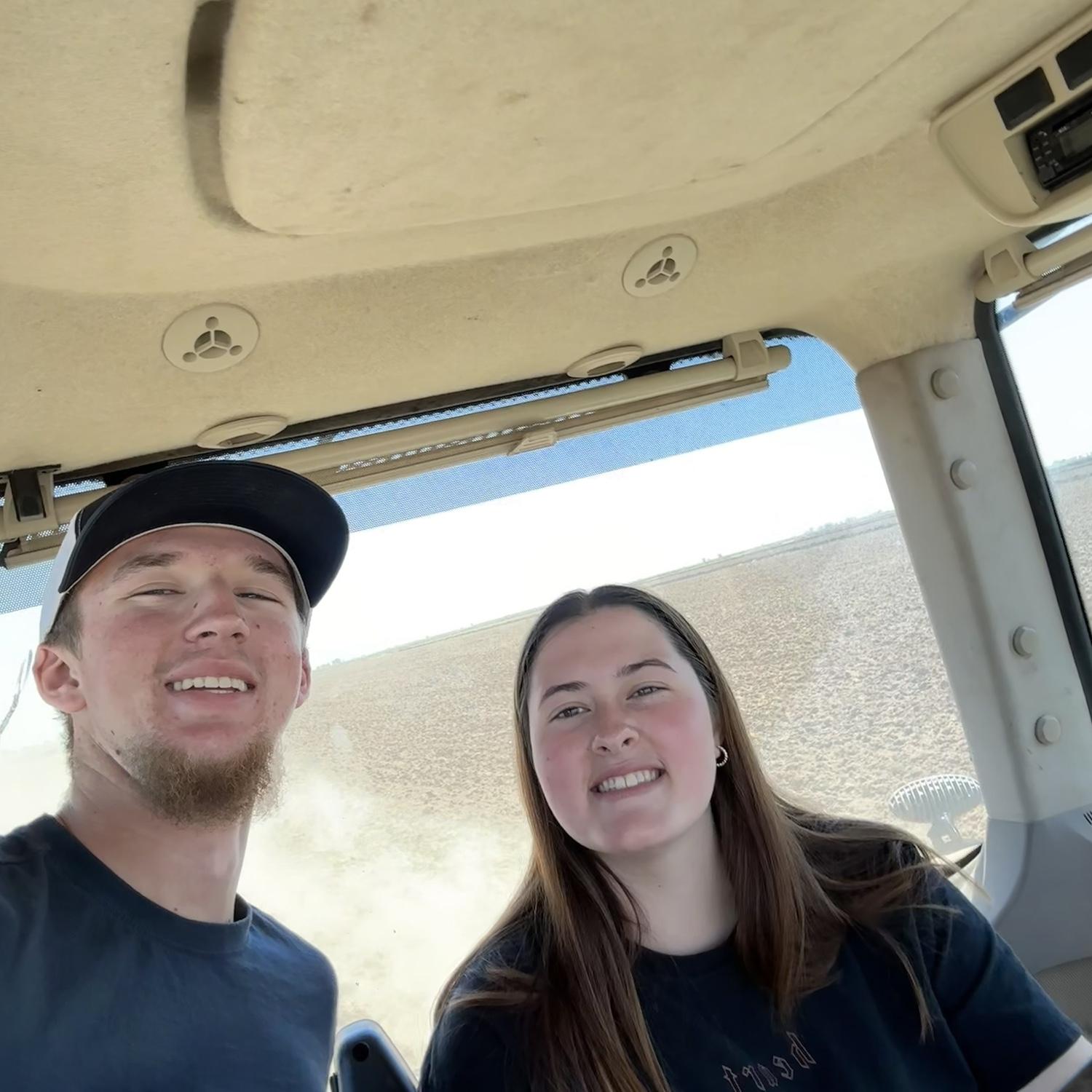 Our first tractor ride together!
