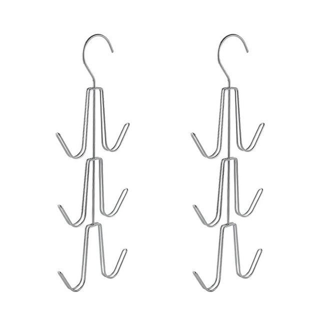 ZEDODIER Purses Handbags Hangers, Purse Handbag Holder 2 Pack Silver Metal Space Saving Hangers Bags Handbags Storage Organizer, Closet Organization for Purses Handbags Backpacks Tank Tops Belts