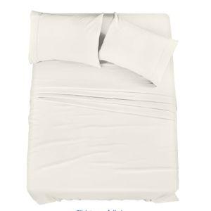 Utopia Bedding King Sheet Set – 4 Piece Bed Sheets for King Size Bed, Soft and Breathable Microfiber, Includes 1 Fitted Sheet, 1 Flat Sheet and 2 Pillowcases (Ivory)