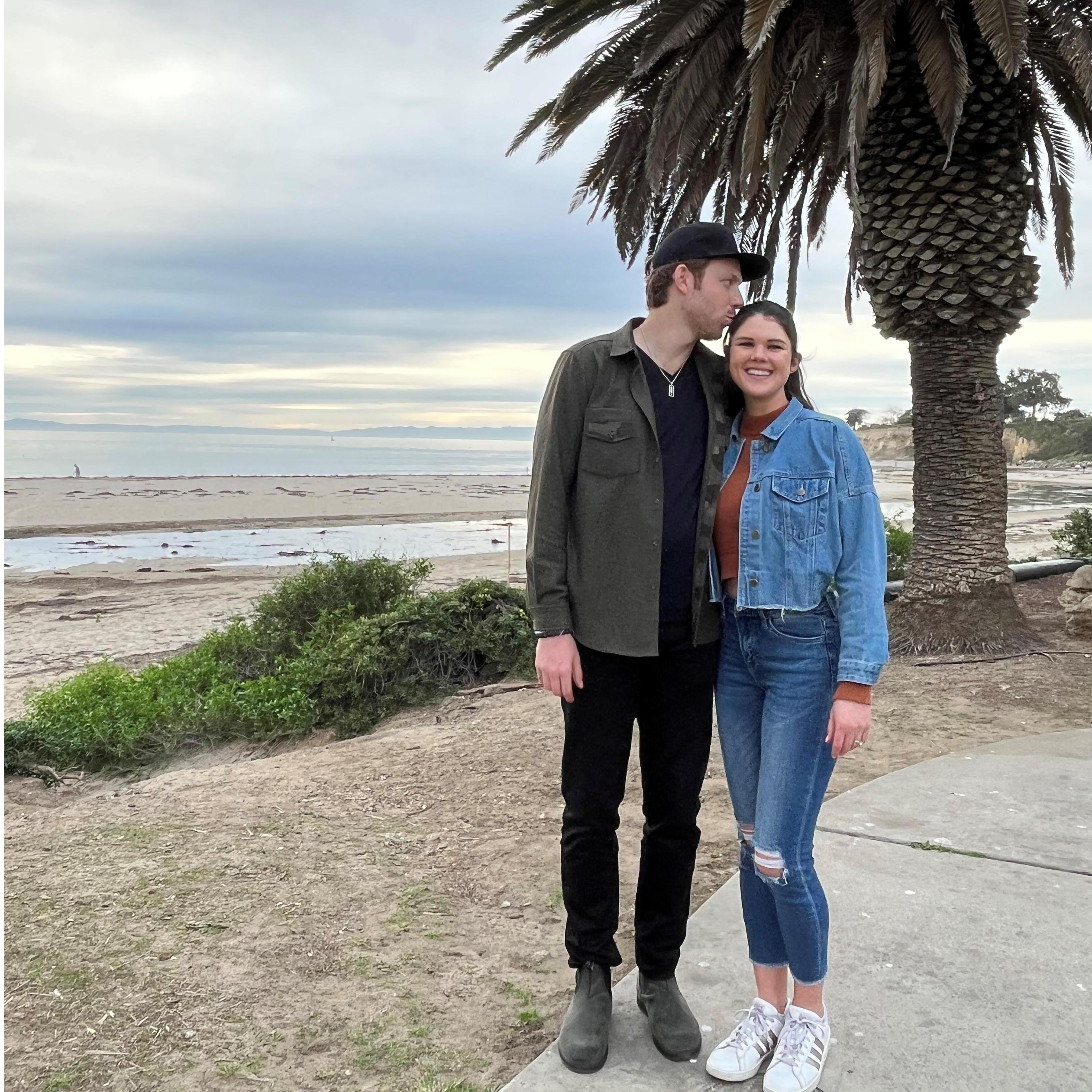 Celebrating Cary's 30th birthday, surrounded by friends and family at Leadbetter Beach, January 2022.