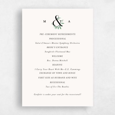 Beige Wedding Program - Jackson