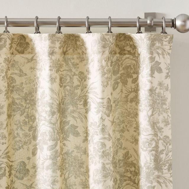 Sorrel Toile Light Filtering Curtain, Loden, 50" W x 84" L
