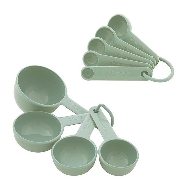 KitchenAid Universal Measuring Cup and Spoon Set, 9 Piece, Pistachio