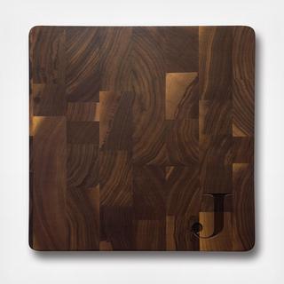 Square Walnut Monogram Butcher Block