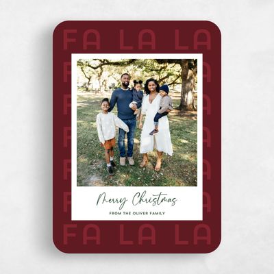 Red Rounded Holiday Card - Clarence