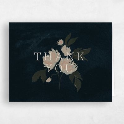 Darkest Teal, Blue Wedding Thank You - Brocard Landscape