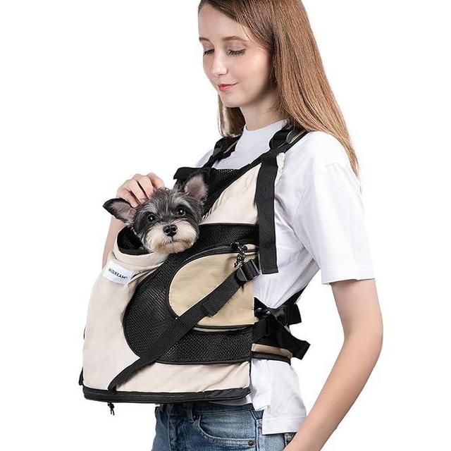 Dog Carriers for Small Dogs,Dog Backpack with 2 Pocket for Travel,Comfortable Dog Front Carrier Suitable for Dogs 8-18 pounds Machine Washable (Beige)