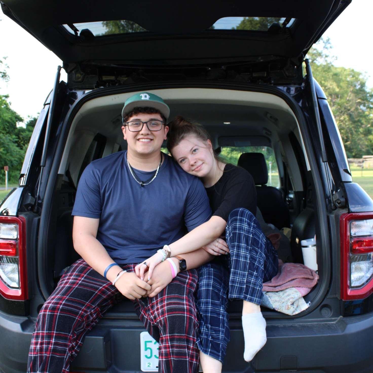 Aiden and I at the drive in.