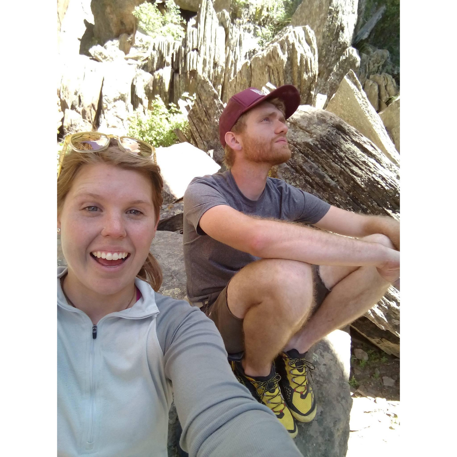 Taking a shade break on a crag day at The Monastery outside of Drake, CO. Circa 2016.