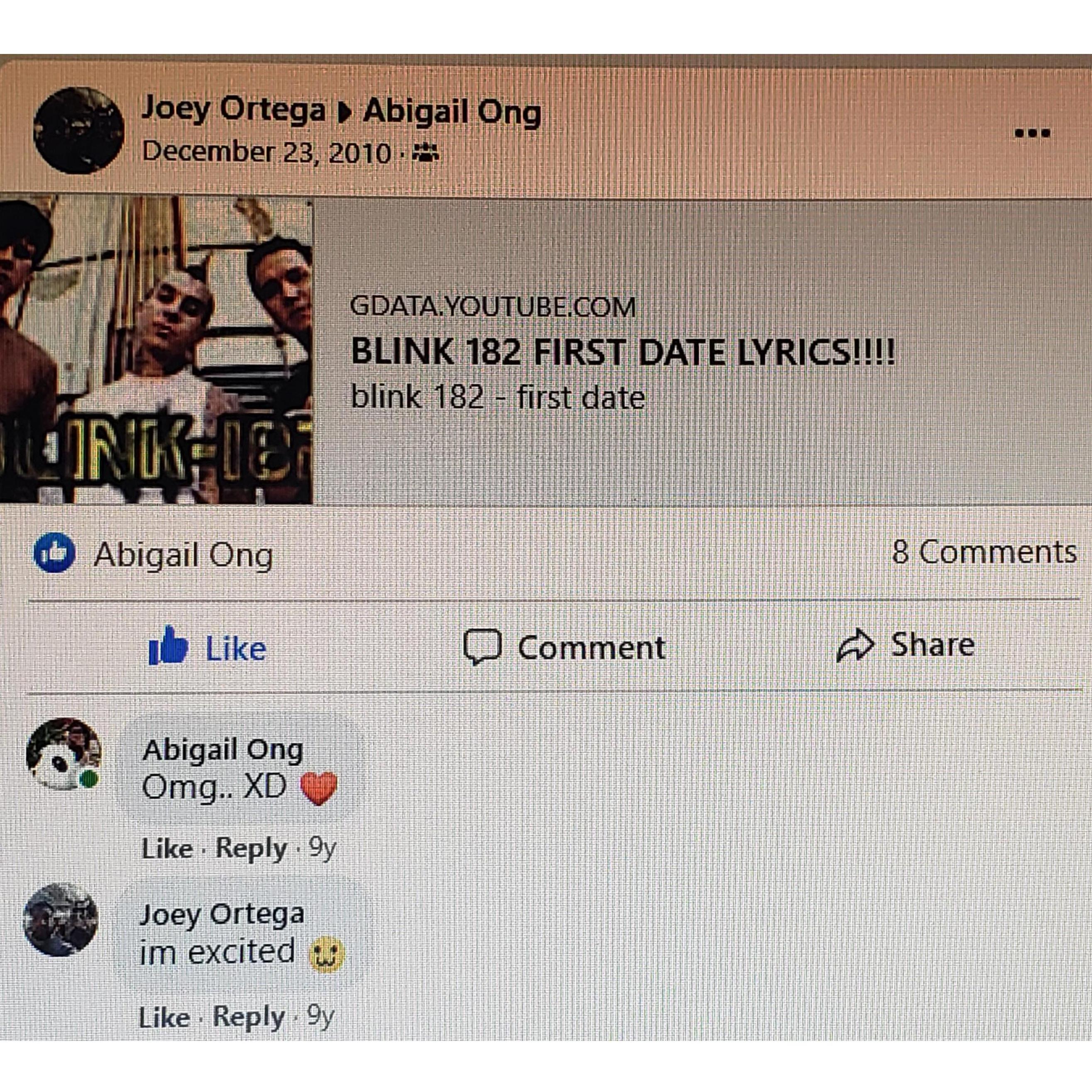 Facebook hints of our very first date ever. ;)