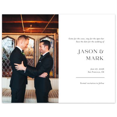White Wedding Digital Save the Date - Corao Photo
