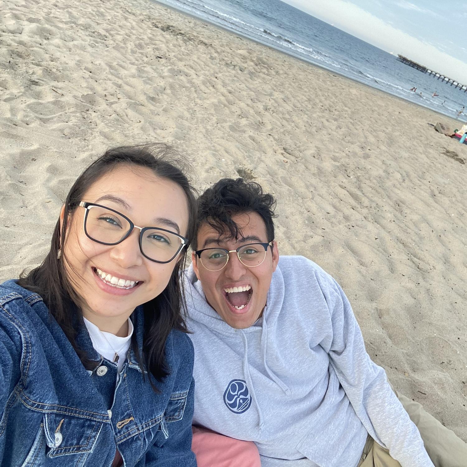 Beach date while listening to worship music and painting