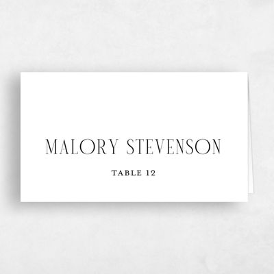 White Wedding Place Card - Cole