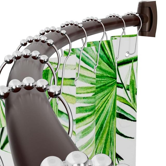 Bonpally Curved Shower Curtain Rod 43-72 Inches Adjustable, Aluminum Shower Rod Rustproof, Round shower curtain rod, Curved Shower Rods for Bathroom, Bathtub, Stall, Bronze