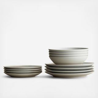 12-Piece The Core Ceramic Dinnerware Set, Service for 4