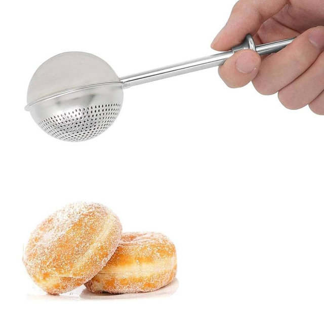 HULISEN Flour Duster for Baking, One-Handed Operation, 304 Stainless Steel Powdered Sugar Shaker Duster, Pick Up and Dust Flour Sifter, Gift Package