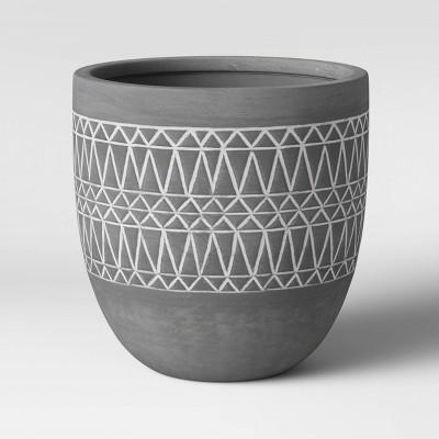 6" Stoneware Diamonds Planter Gray - Opalhouse™