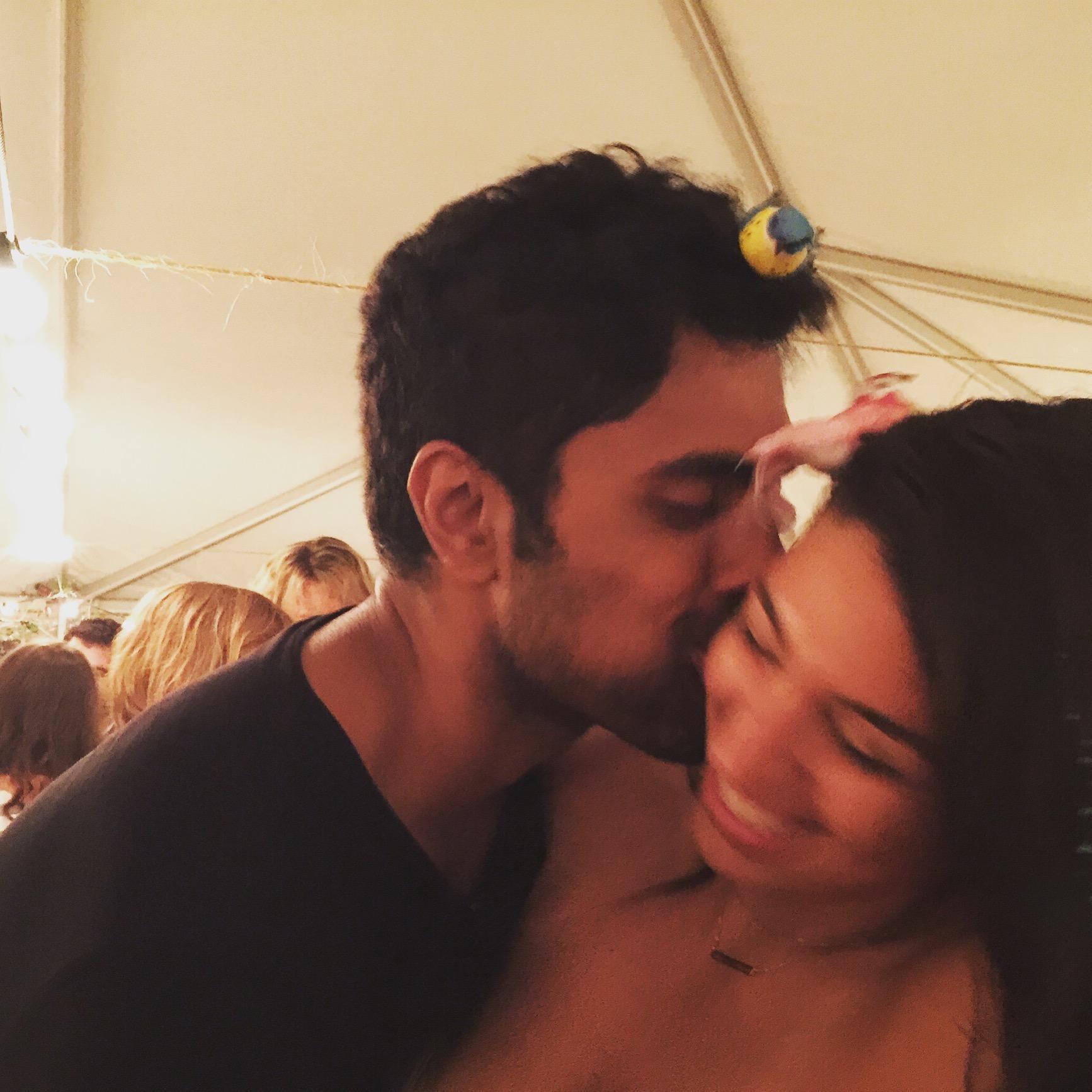 Kunal, Megan and a bird on my head having fun @ Rachel & Anthony's wedding, Redstone, Colorado.