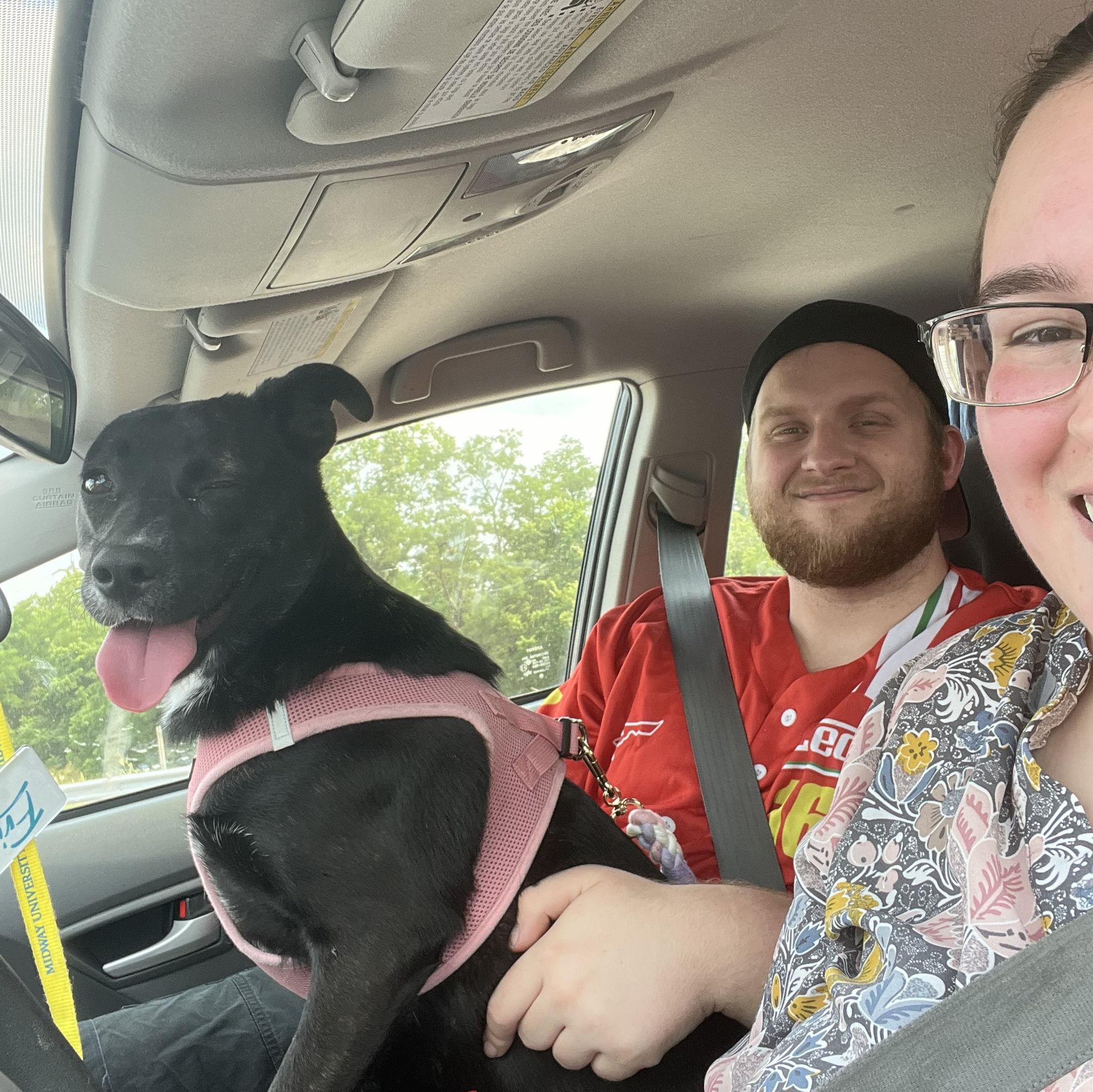 Taking our girl home! Look at that wink.