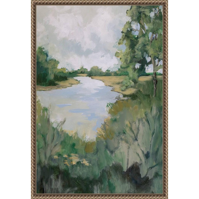 Amanti Art 16"x23" Earth and Sky VII by Mary Parker Buckley Framed Wall Art Print: Polystyrene Frame, Lithograph Medium
