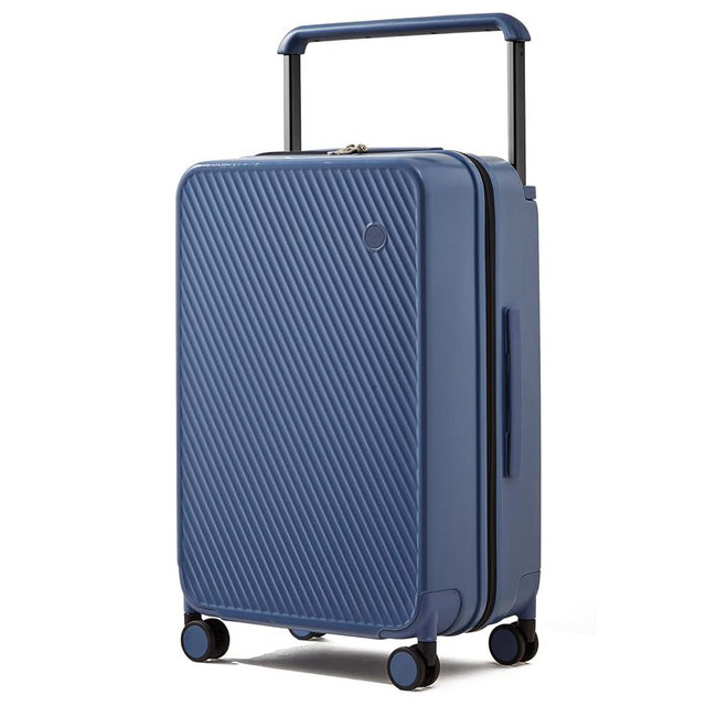 mixi Carry On Luggage Airline Approved 20'' Lightweight Luggage Wide Handle PC Hardshell Suitcases with Spinner Wheels & TSA Lock, Sapphire Blue