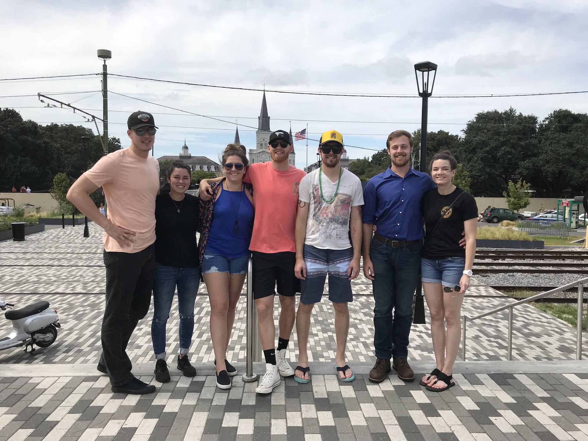 Steph with Austin's family in New Orleans for Adam's 30th Birthday!