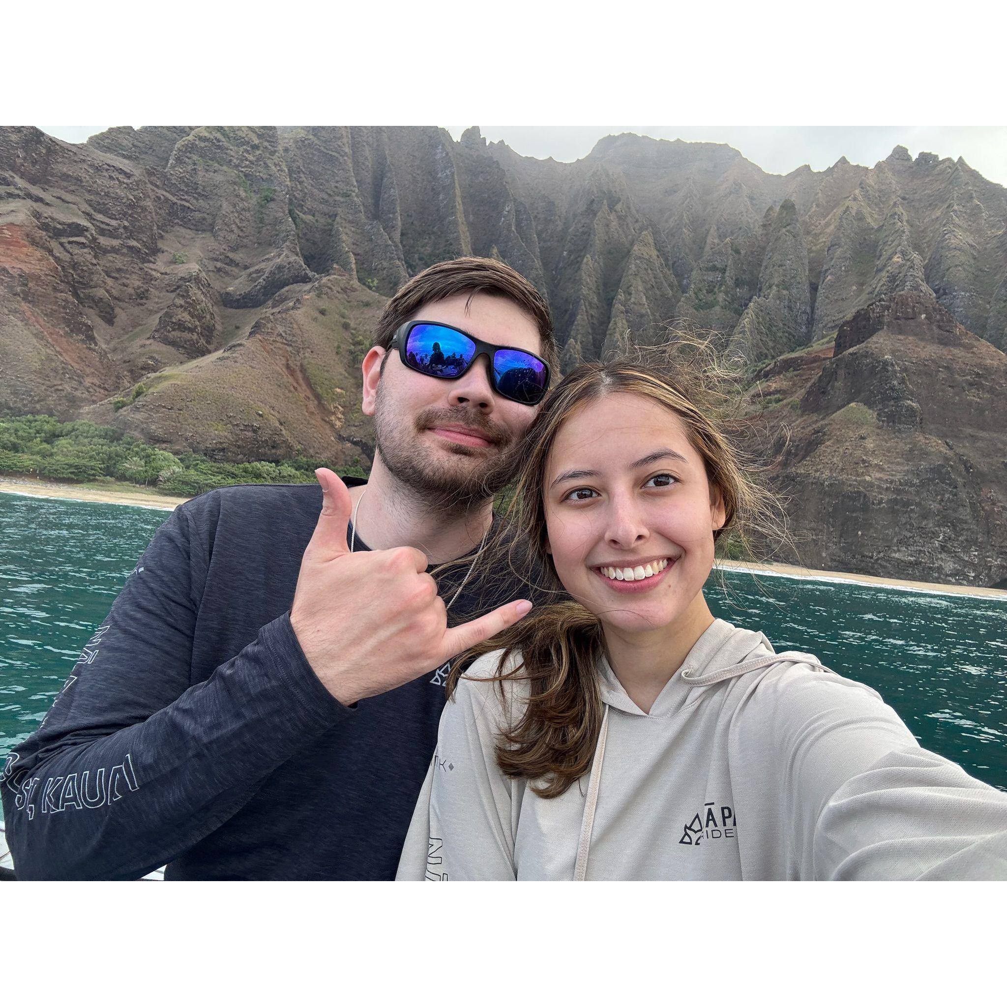 Kauai Napali's Coast rafting tour (and we got to see cool sea caves!)