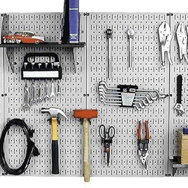 Wall Control 30-WRK-800GB Master Workbench Metal Pegboard Tool Organizer,Gray/Black
