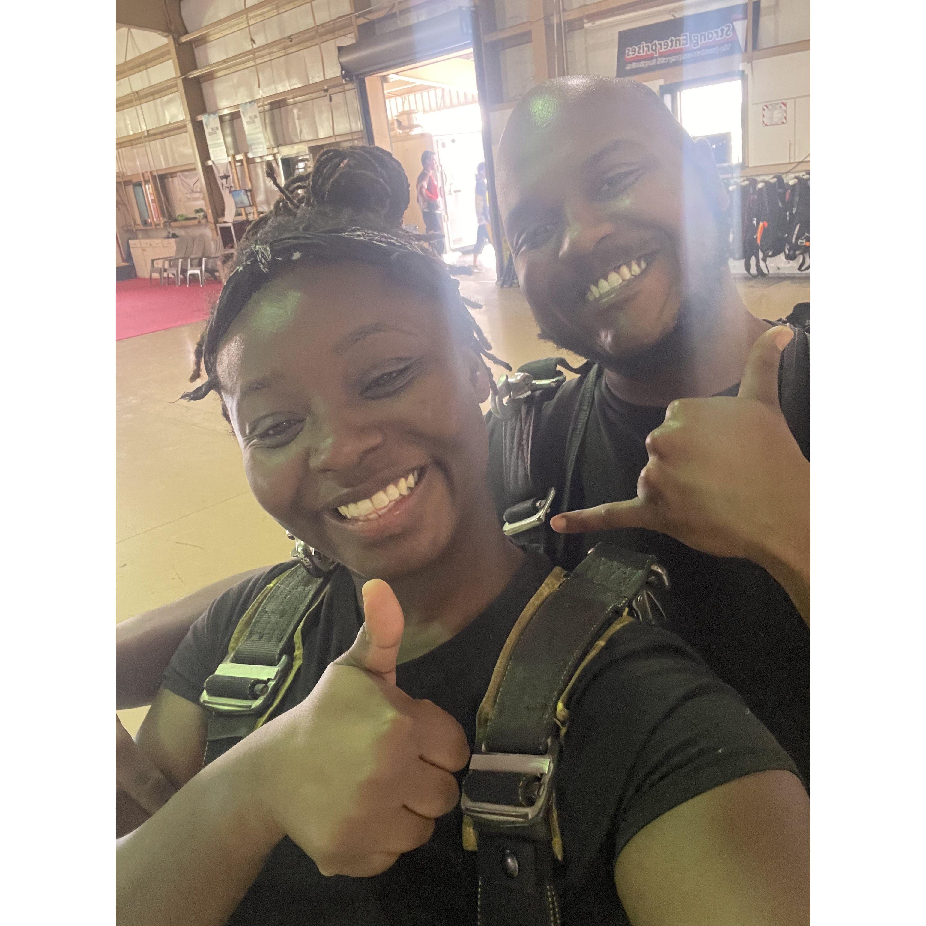 The day he took me on a surprise sky diving date, and proposed the same night!