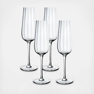 Villeroy & Boch Rose Garden Flute Glass, Set of 4