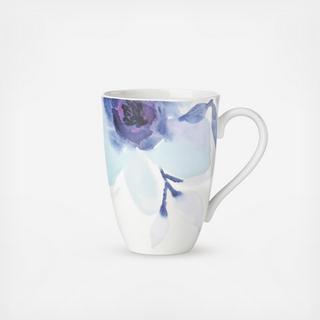 Indigo Watercolor Floral Mug