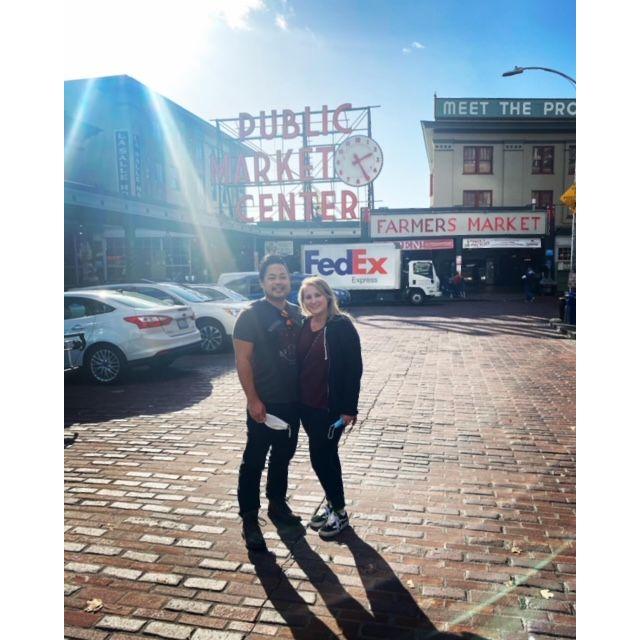 went to Seattle. Our first flight together