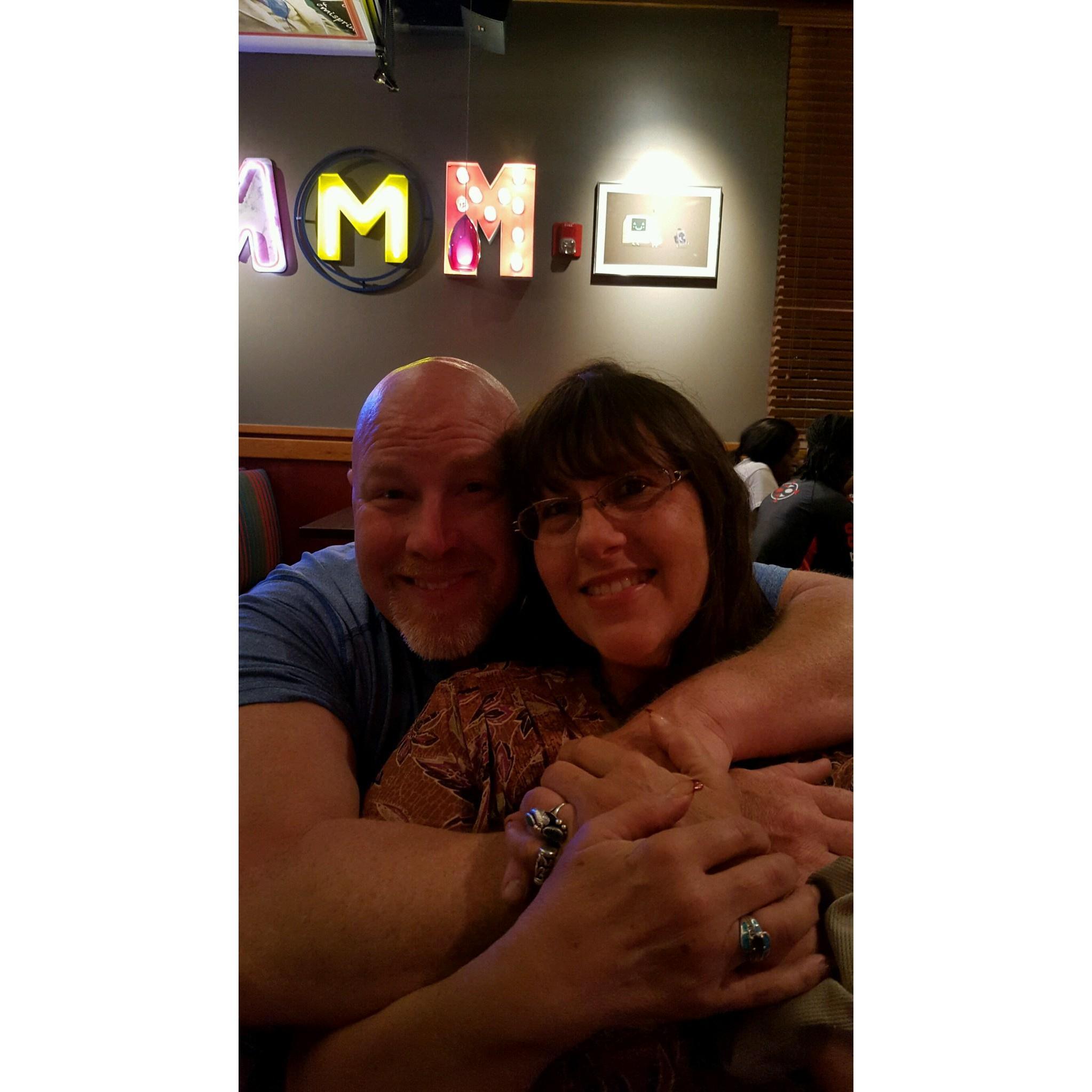 At dinner one night with family