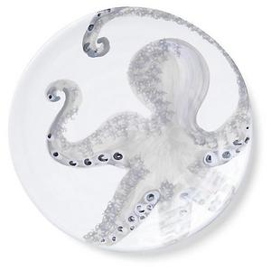 Marina Octopus Salad Plate, Ivory/Gray | One Kings Lane