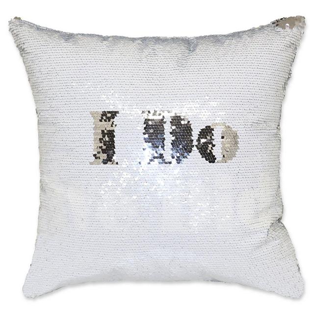 "I Do, We Did" Mermaid Sequin Throw Pillow
