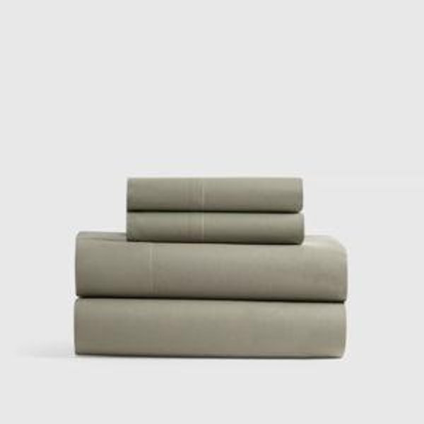 Classic Organic Percale Sheet Set in Dried Sage (Cal King)