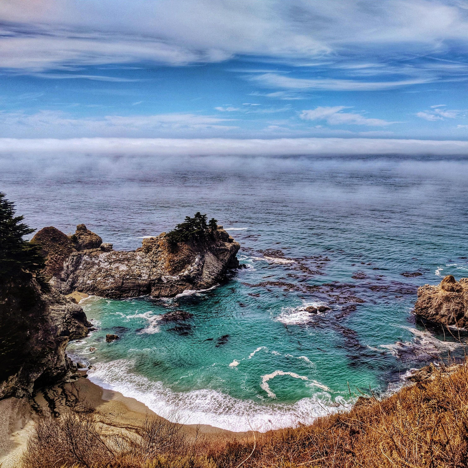 McWay Cove - Beautiful view of the rocks meeting the turquoise water and kelp beds. An easy going walk (less than 1/2 mile).
