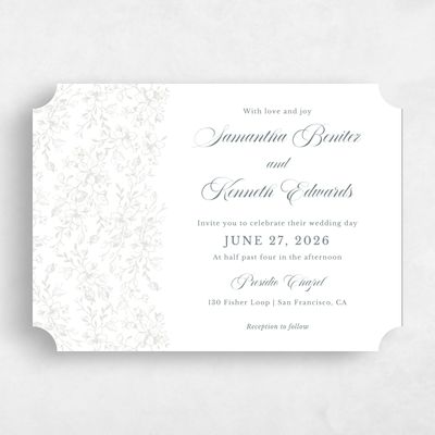 Green Ticket Wedding Invitation - Venado Landscape