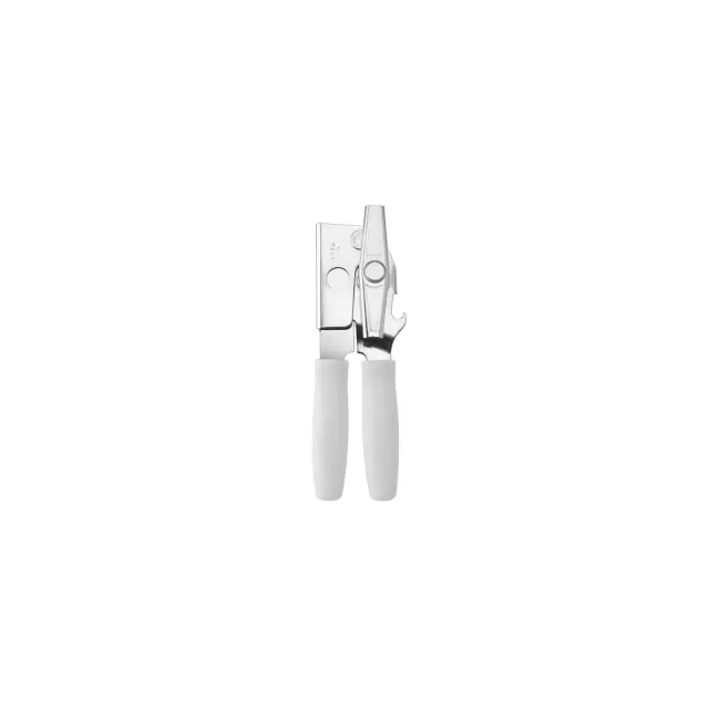 Swing-A-Way Portable Can Opener with Sharp Blade, Manual Hand Held, 2-in-1 Can and Bottle Opener, Made of Steel - White