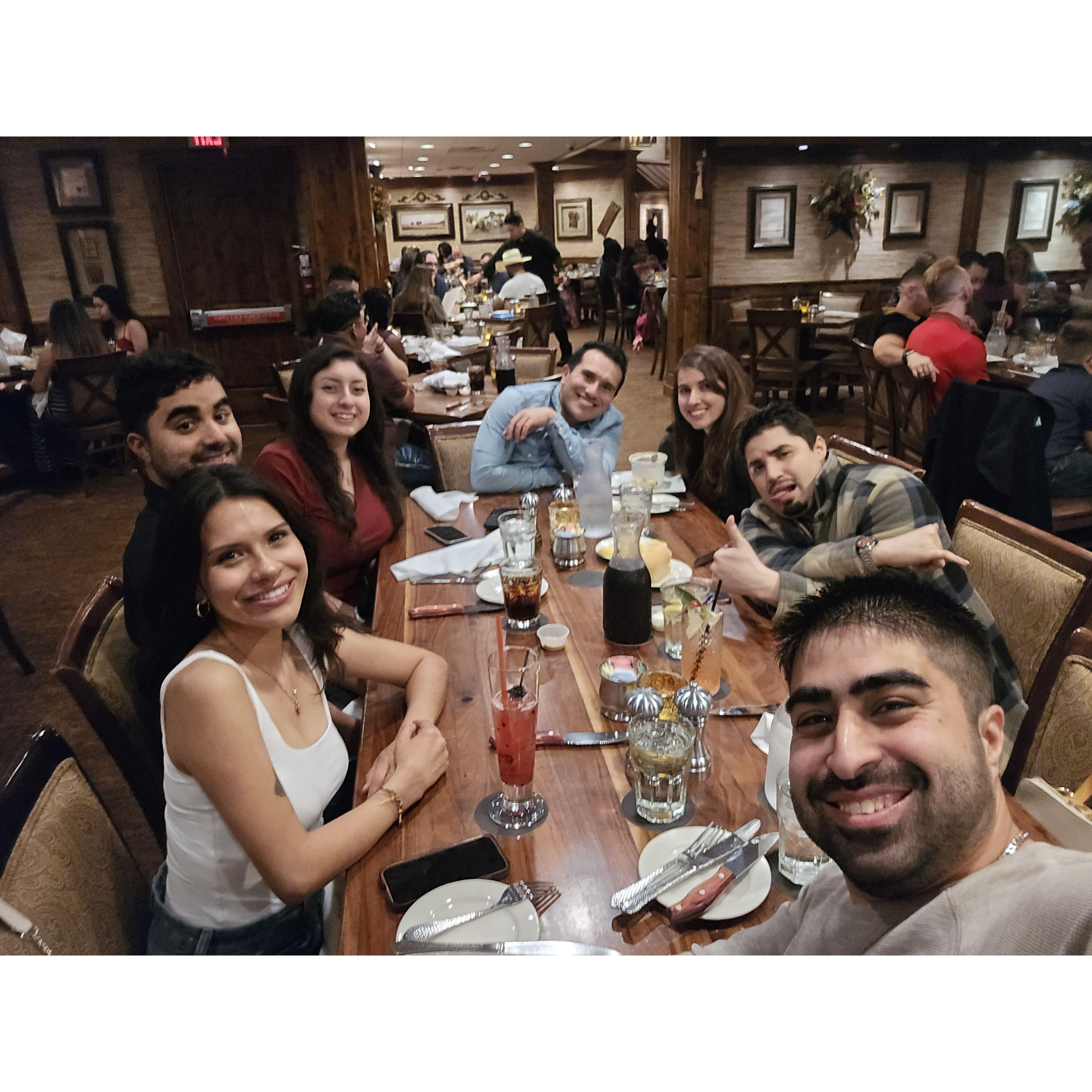 The Groom's birthday dinner