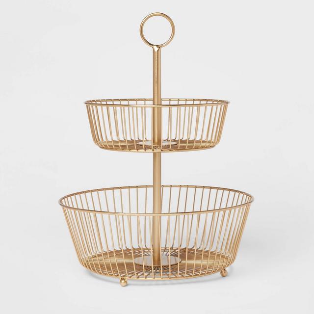 Delavan Collection Metal Wire Fruit Basket Gold - Threshold™