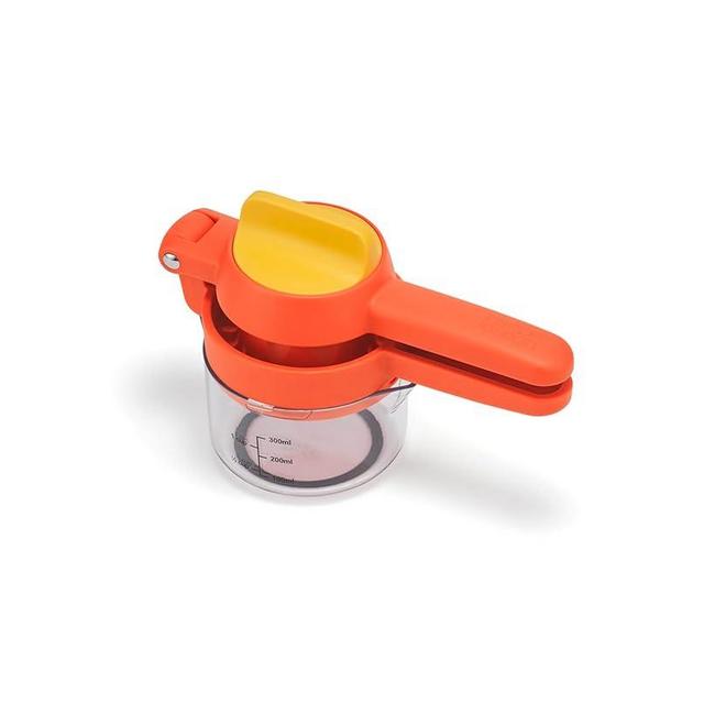 Joseph Joseph JuiceMax Plus Manual Citrus Juicer & Press, Dual-Action, Measuring Cup, Lemon, Lime, Orange