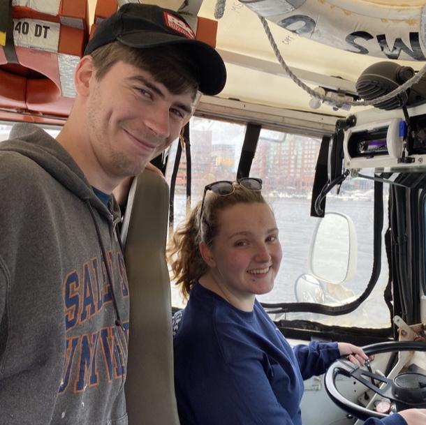 April, 2021 - She drives a duck boat, he’s just happy to be there