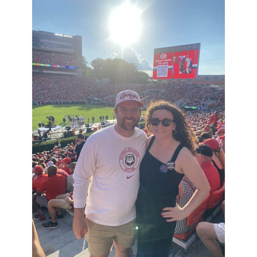 Sarah's first game at Sanford Stadium. GOOOOO DAWGS! WOOF WOOF WOOF