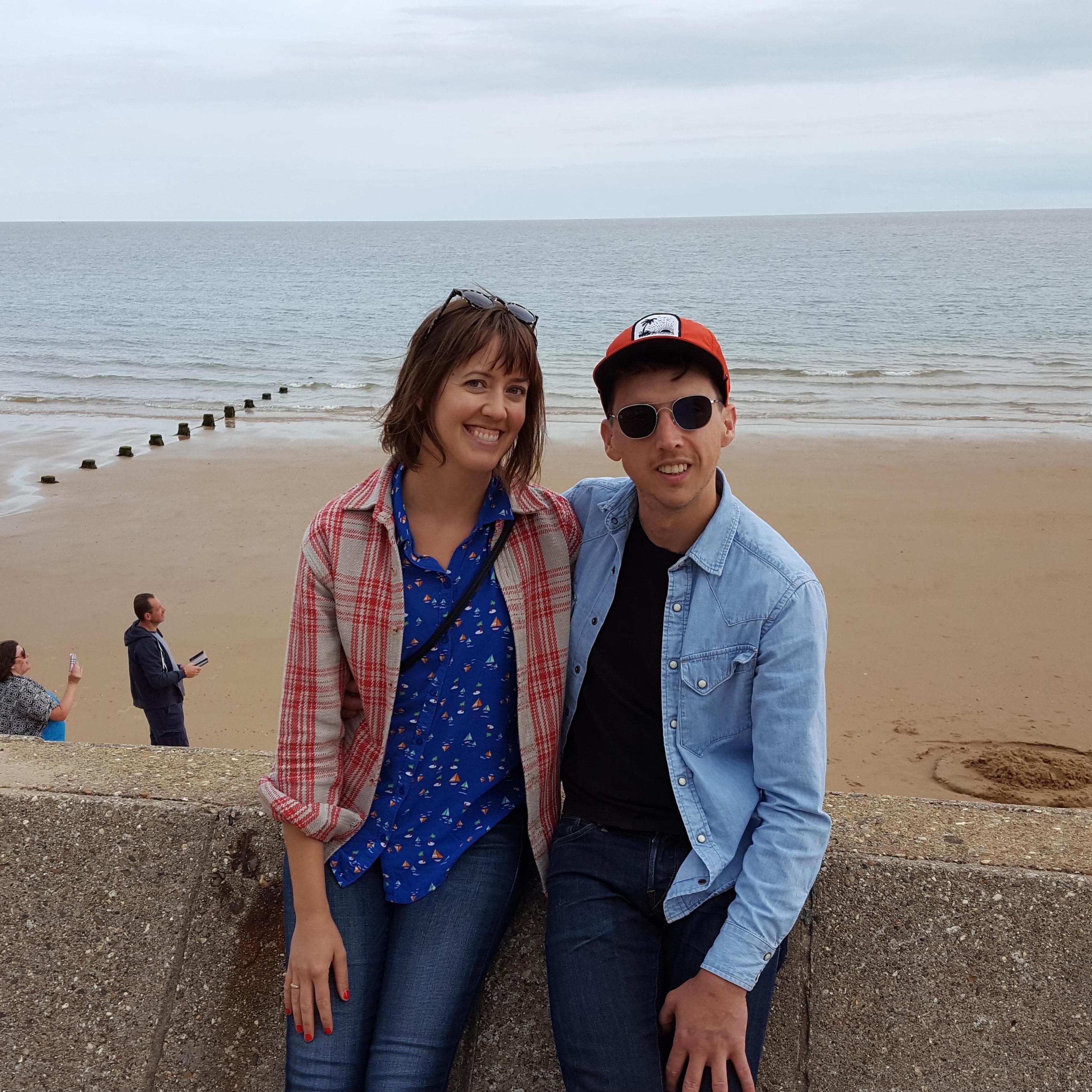 We visited Tom's family in England last summer. This was at the beach near Tom's dad's house.