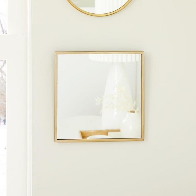 Elliot Brass Accent Mirrors, Square, Antique Brass