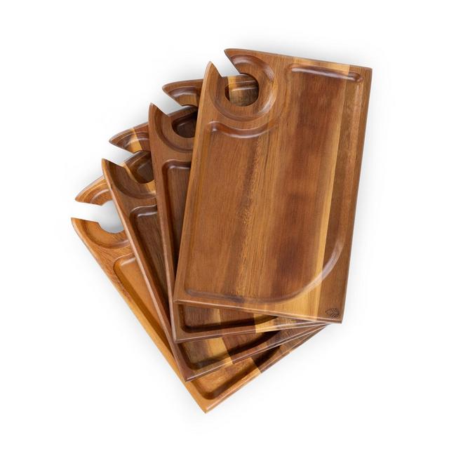 Toscana Rectangle Wine Appetizer Plates, Set of 4