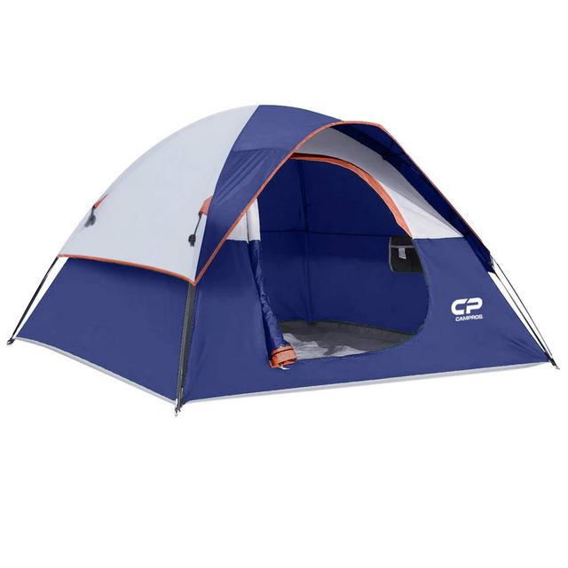 CAMPROS 3-4 Person Tent - Dome Tents for Camping, Waterproof Windproof Backpacking Tent, Easy Set up Small Lightweight Tents, for All Seasons Hiking Beach Outdoor with 3 Mesh Windows