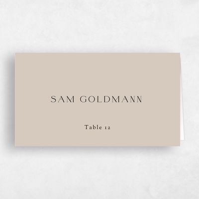 Brown Modern Wedding Place Card - Santiago